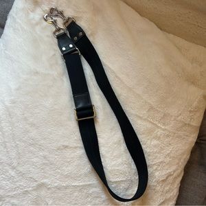 Strap from a Coach Briefcase, Black Cotton with Black Leather, Silver Hardware